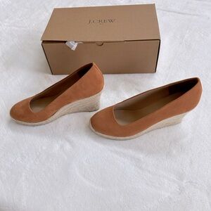 J.CREW NWT suede espadrille wedges size 9 pale clay